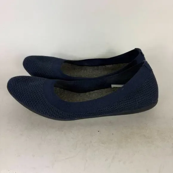Allbirds Tree Breezers Ballet Flats Women's 8.5 Navy Blue Knit Slip-On Comfort - Picture 5 of 10